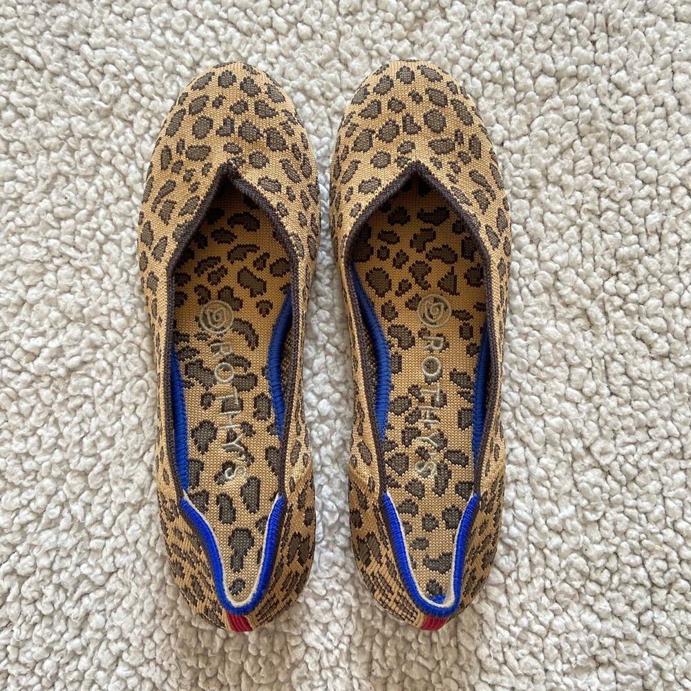 Rothy’s The Flat Rounded Toe In Spotted Leopard Print - Picture 2 of 13